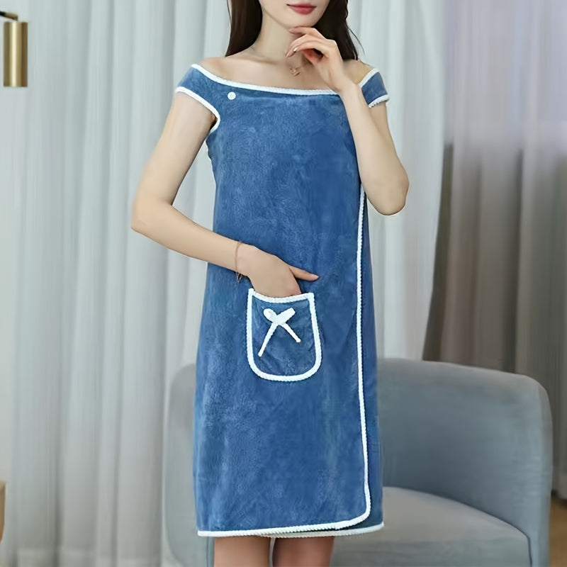 Dames badjas van superabsorberend materiaal - stijlvol en praktisch voor snelle droging | Gemaakt van luxe katoenmix | Ideaal voor alle seizoenen afbeelding 2