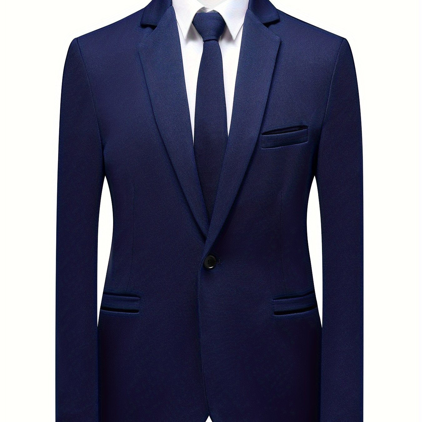 Effen kleur heren pak jas & stropdas