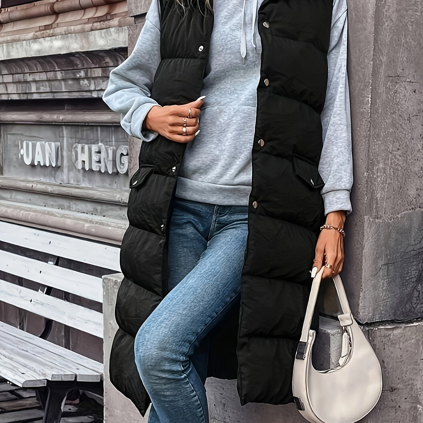 Stijlvolle gewatteerde bodywarmer van hoogwaardige katoenmix - warme en casual look afbeelding 6