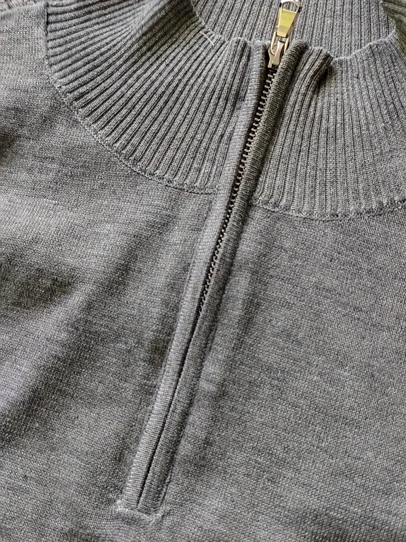 Hoge stretch heren trui met opstaande kraag en rits