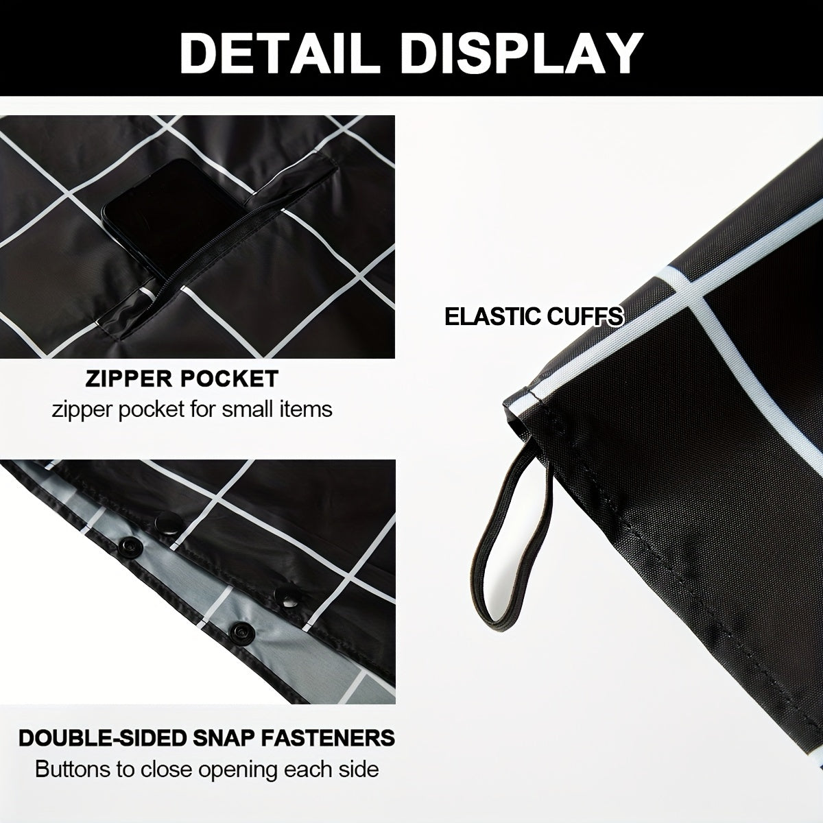 Modieuze regenponcho voor dames met capuchon en geometrisch patroon afbeelding 8