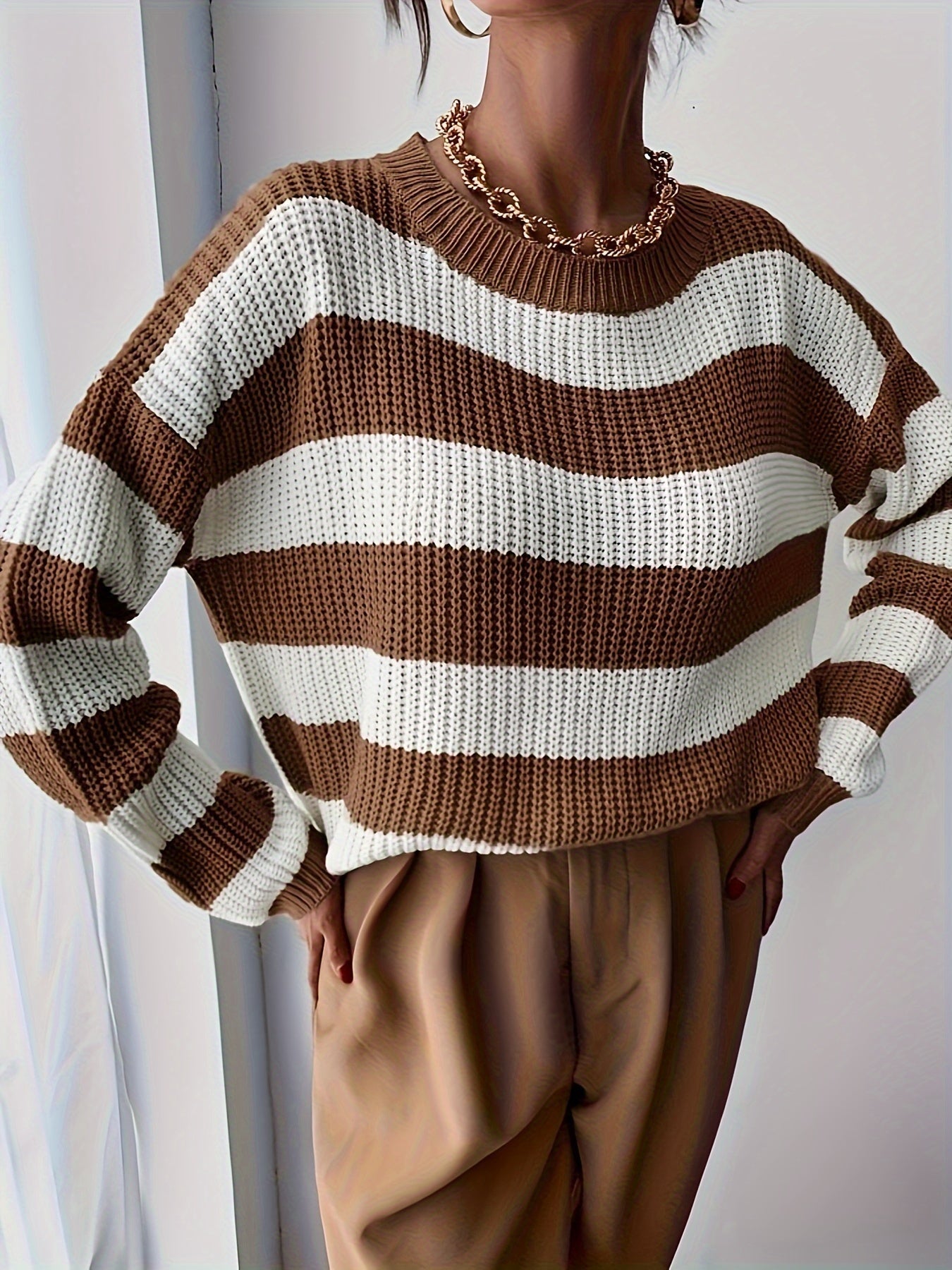 Gebreide trui met kleurblokken | Stijlvol en comfortabel voor herfst & winter | Trendy, warm en veelzijdig | Shop nu! afbeelding 9