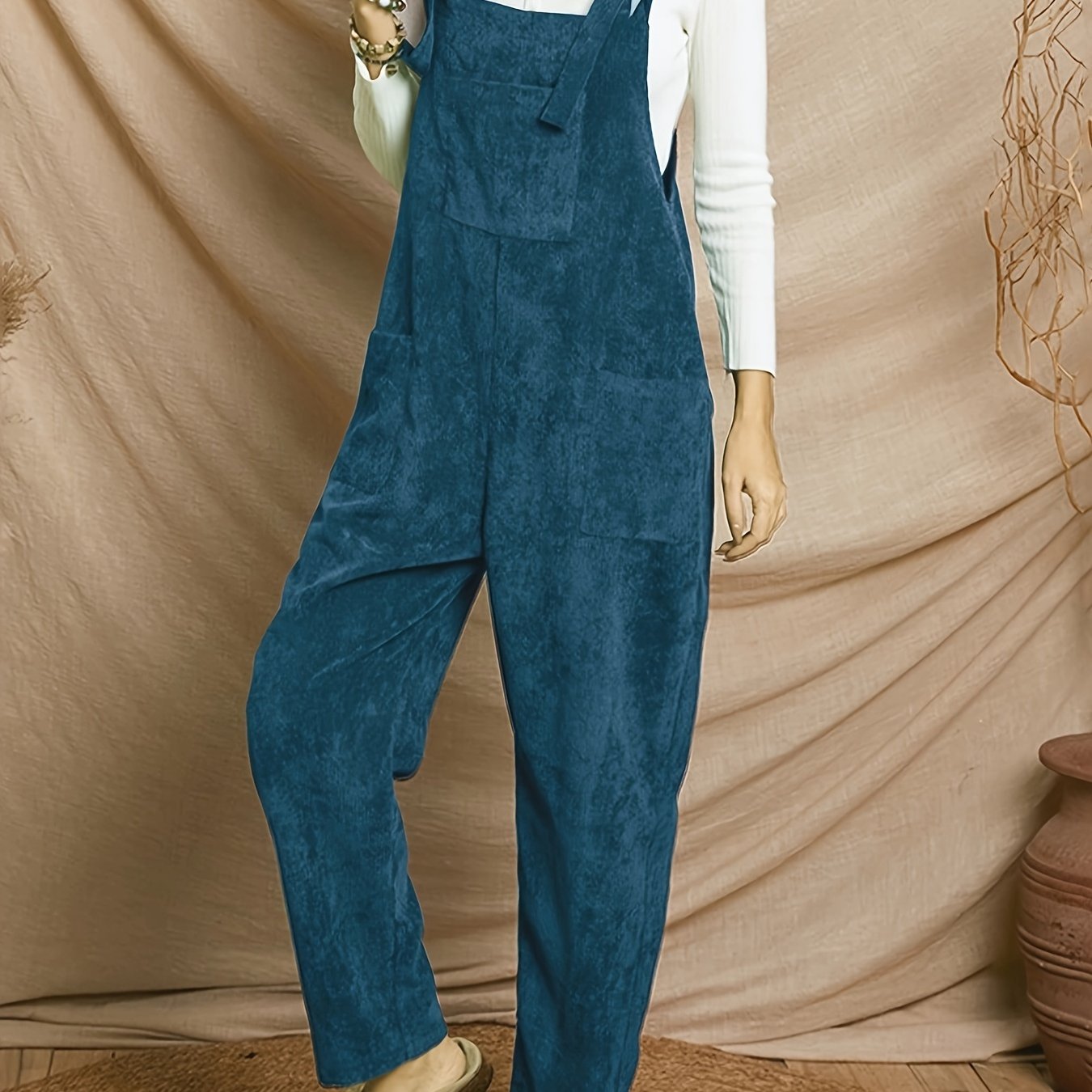 Ontdek de comfortabele corduroy overall jumpsuit - jouw stijlvolle en praktische keuze! afbeelding 13
