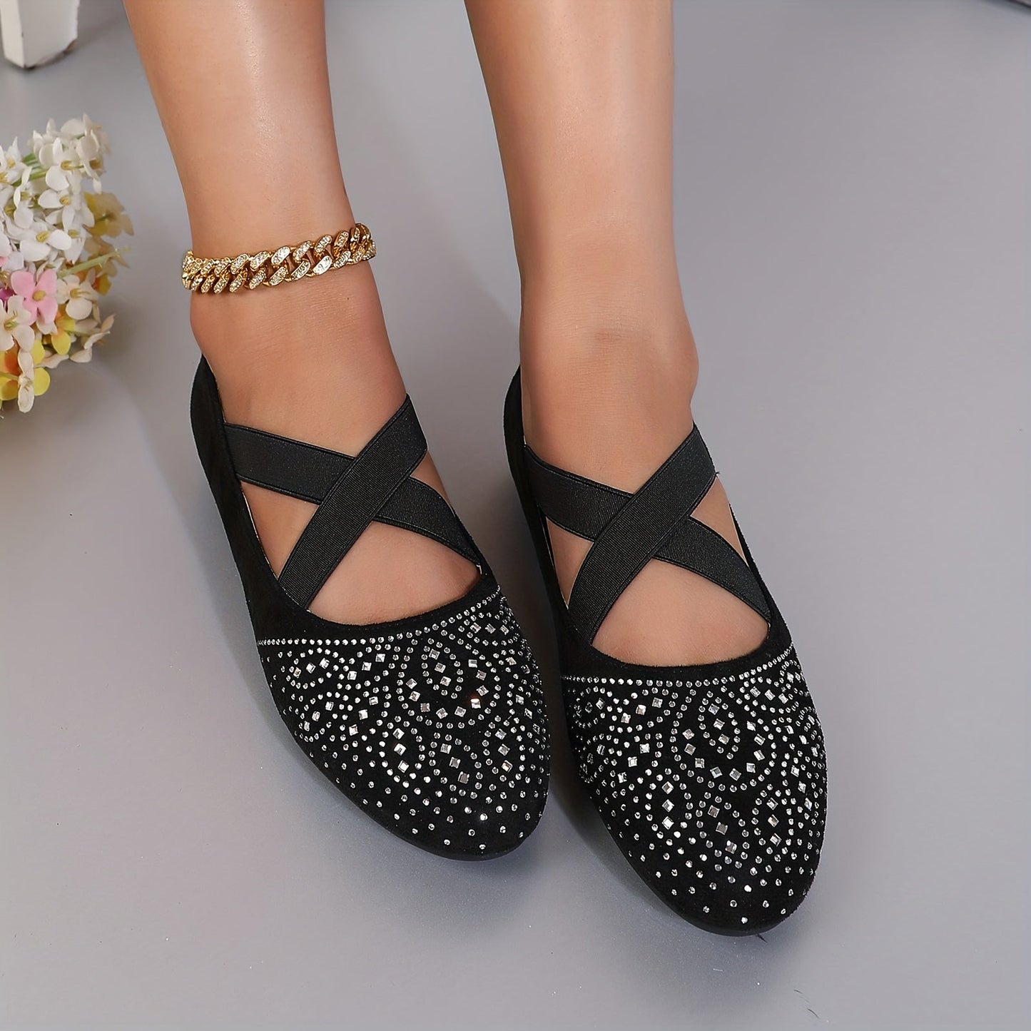 Stijlvolle en comfortabele ballet flats met elastische kruisband - perfect voor elke gelegenheid! afbeelding 6