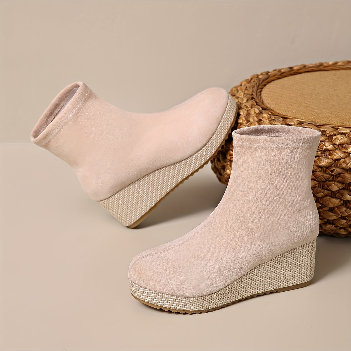 Stijlvolle dames wedge-booties voor elke gelegenheid | Comfort en veelzijdigheid | Slip-on ontwerp | Lage platformhak afbeelding 4