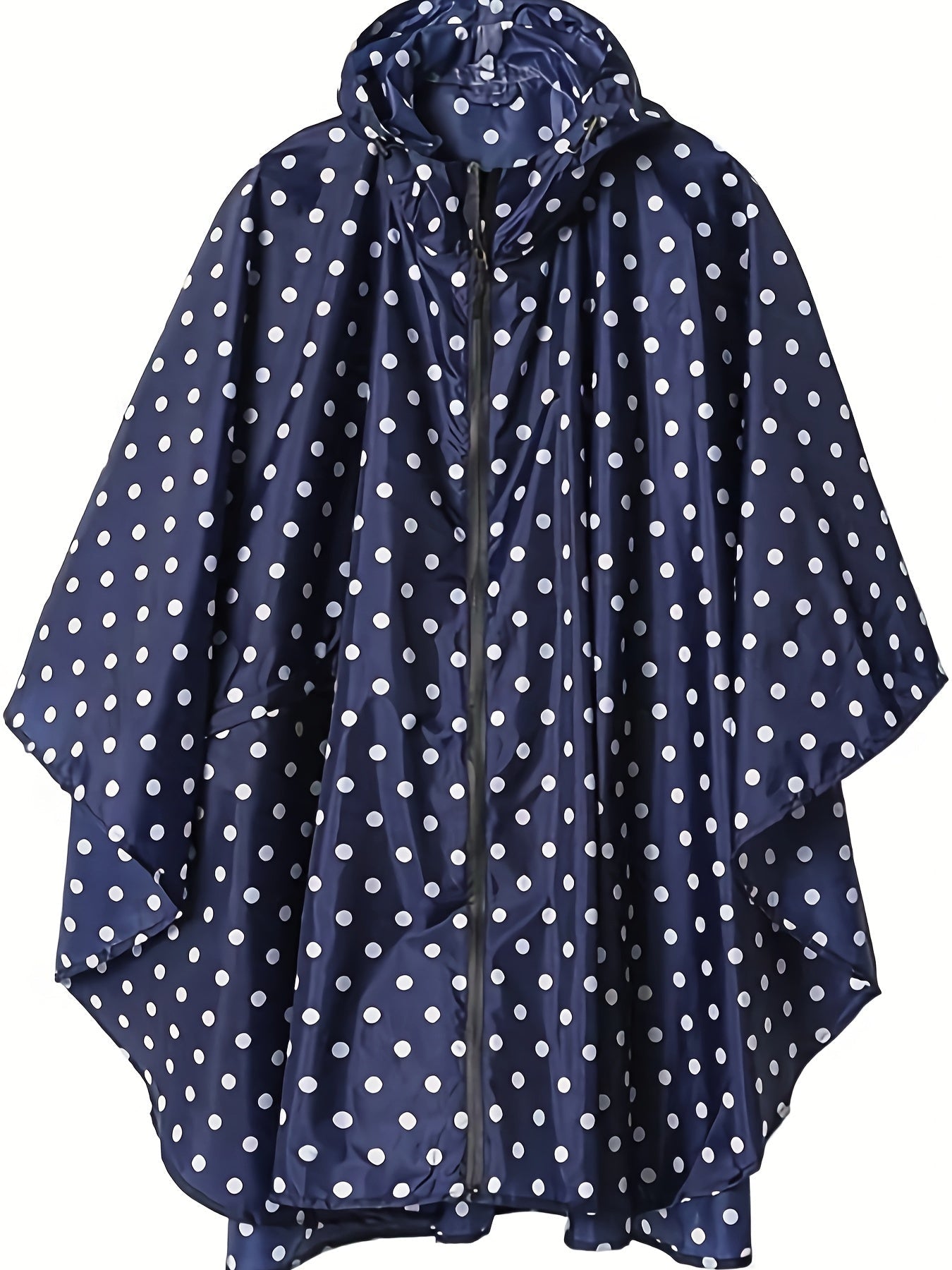 Stijlvolle Regenponcho-Jack: Klassieke Stippenprint van Katoenmix | Lente & Zomer Beschermd Tegen Regen | Lichtgewicht & Ademend met Ritssluiting afbeelding 2