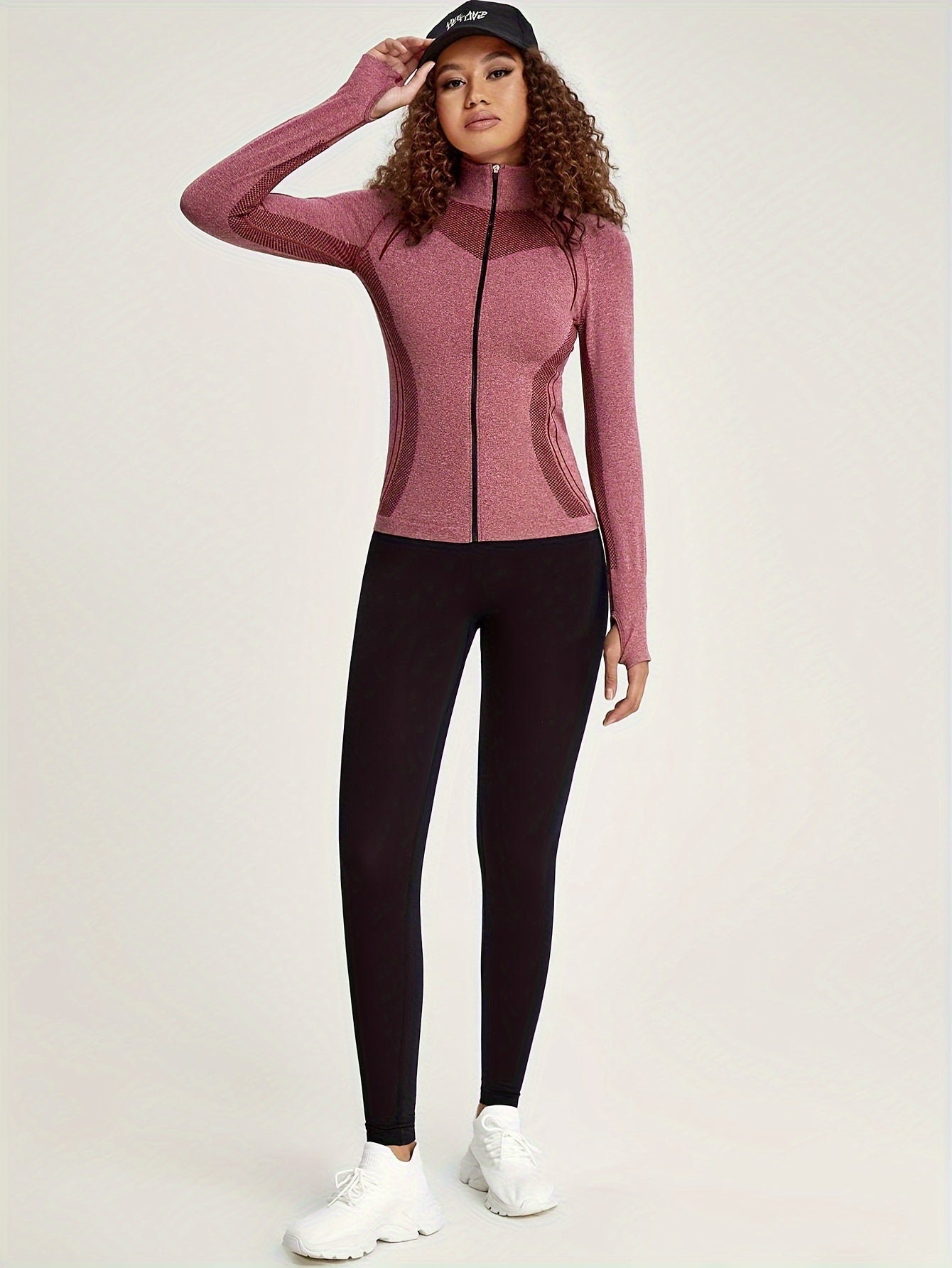 Stijlvolle dames sportjack met lange mouwen en streepdecoratie | Hoog elastisch en geschikt voor alle seizoenen afbeelding 2