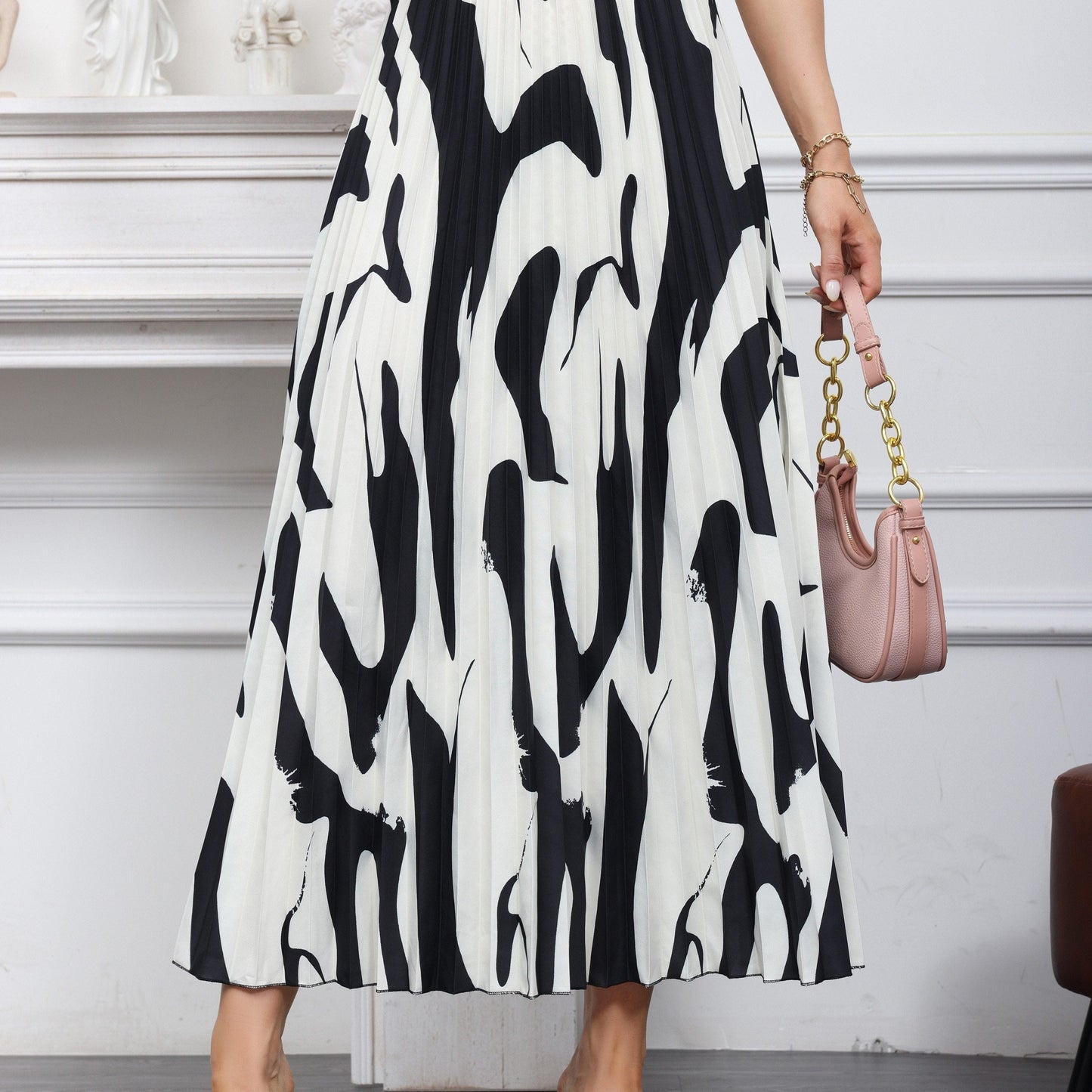 Modieuze plooirok van luxe katoenmix met grafische print | Shop nu afbeelding 6