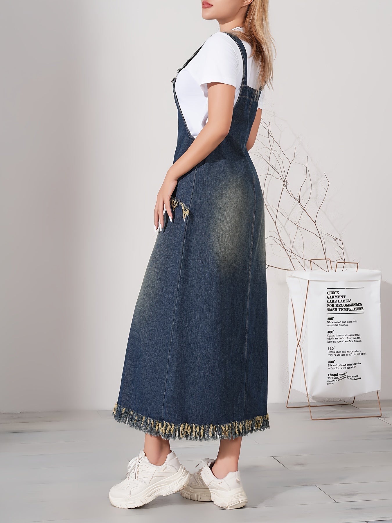 Stoere en veelzijdige denim maxi-jurk | Shop nu voor een tijdloze look! afbeelding 7