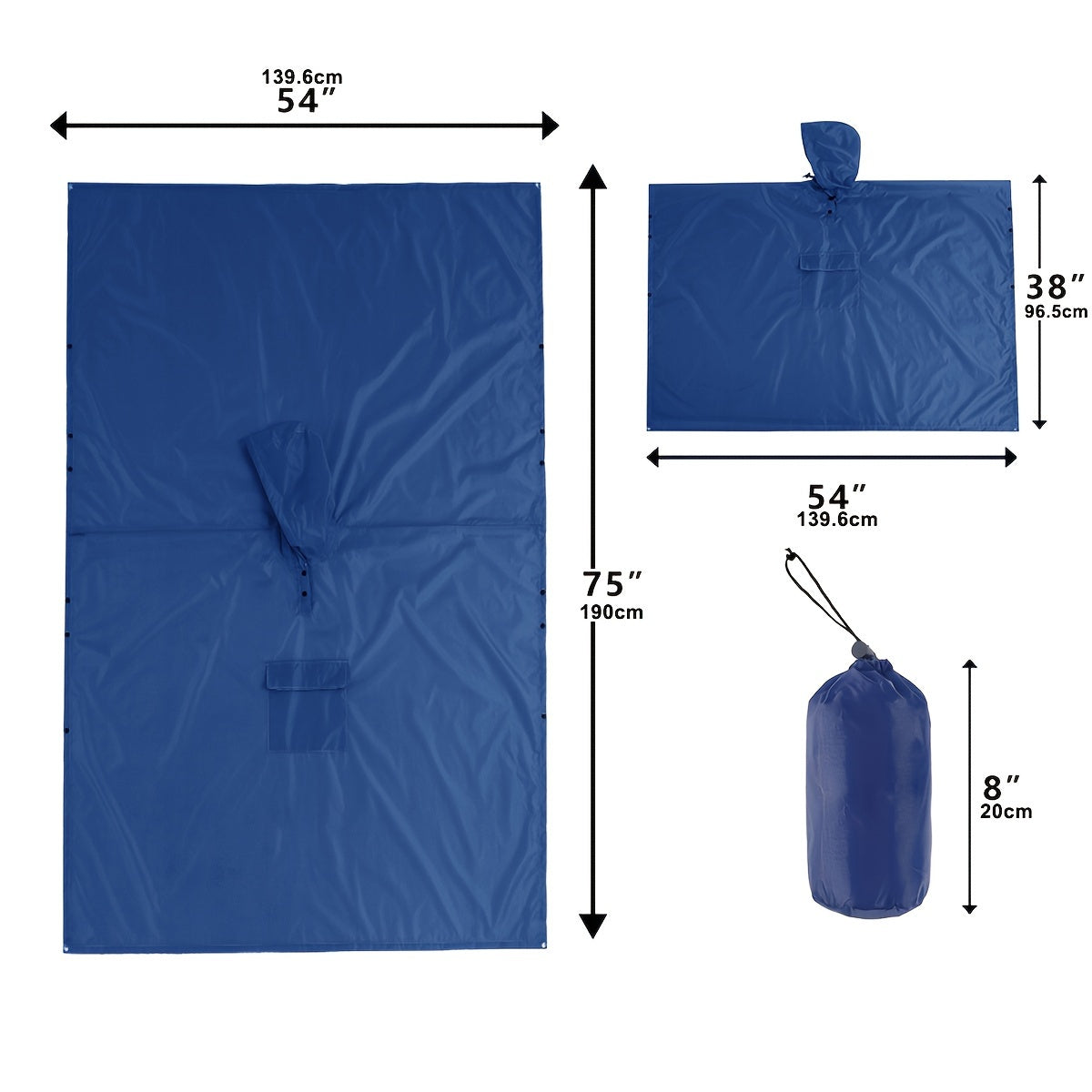 Waterdichte opvouwbare regenponcho met capuchon - Perfecte bescherming tegen regen! afbeelding 2