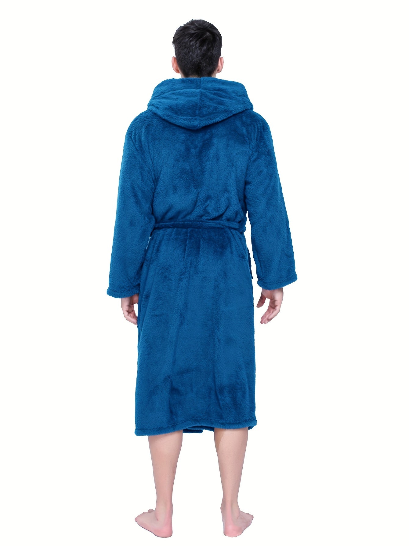 Warme en zachte heren badjas in effen kleur