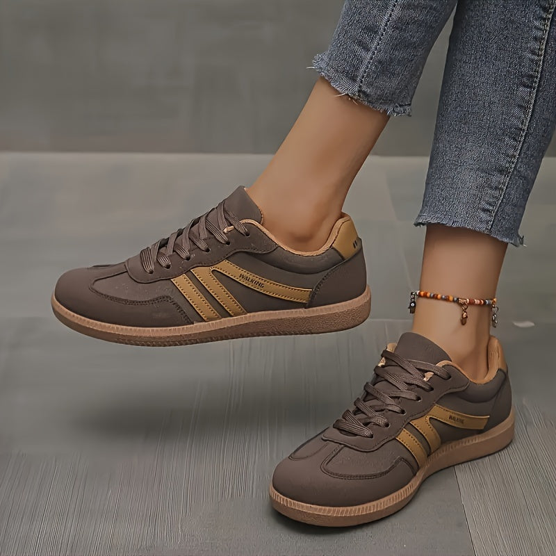 Lichtgewicht lage sneakers in effen kleur en printontwerp afbeelding 3
