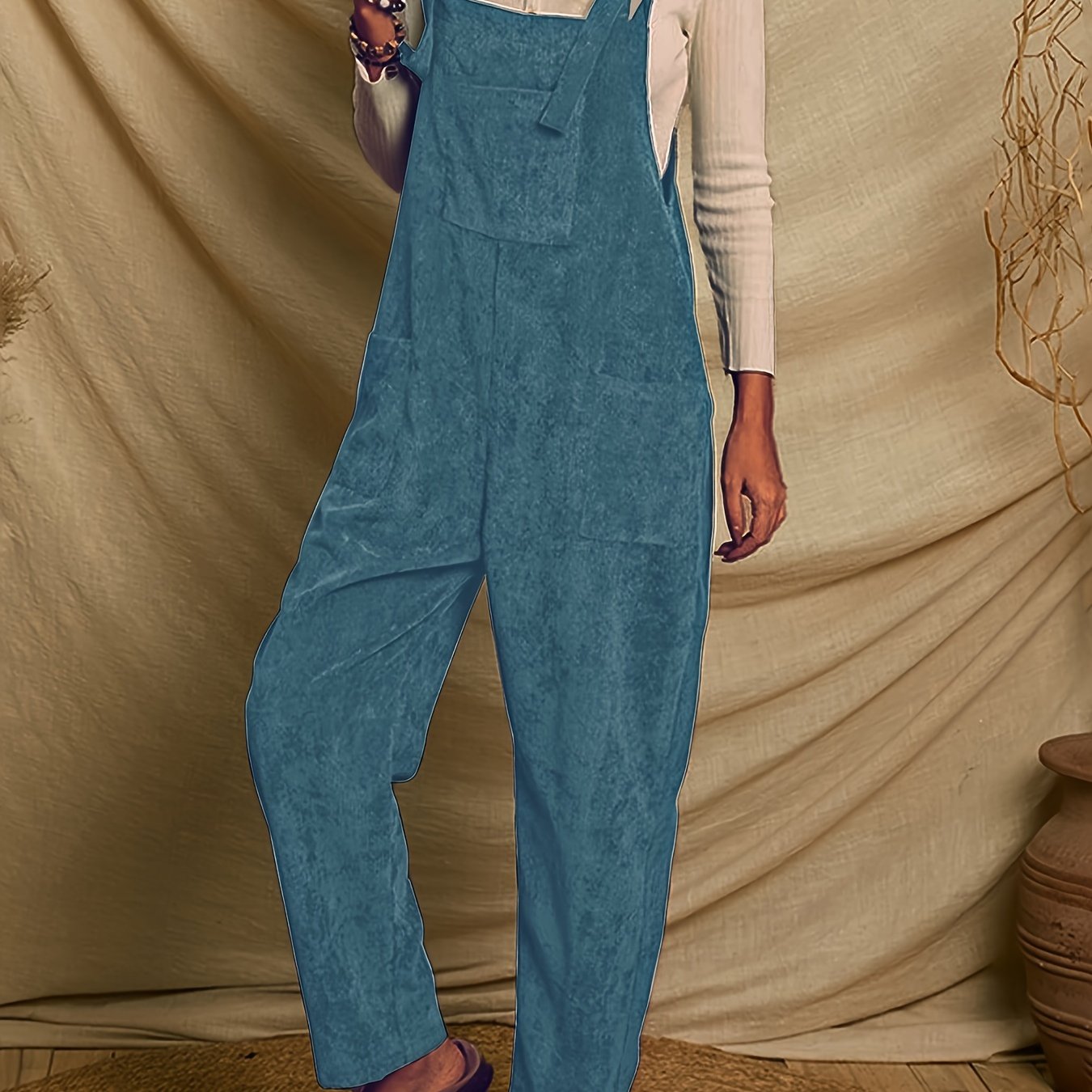 Ontdek de comfortabele corduroy overall jumpsuit - jouw stijlvolle en praktische keuze! afbeelding 17