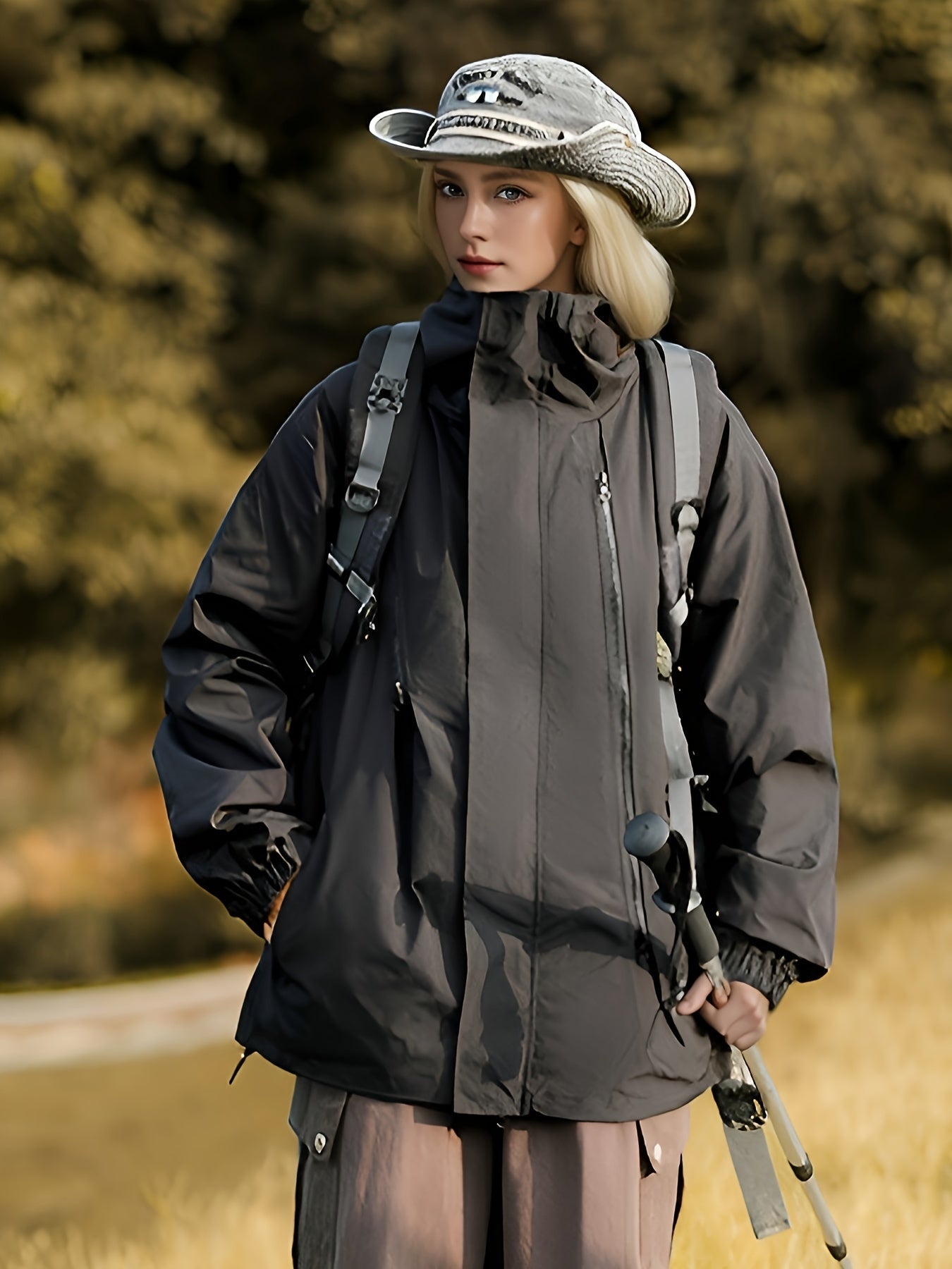 Buitensportjas dames: Duurzame en comfortabele katoenmix met capuchon afbeelding 10