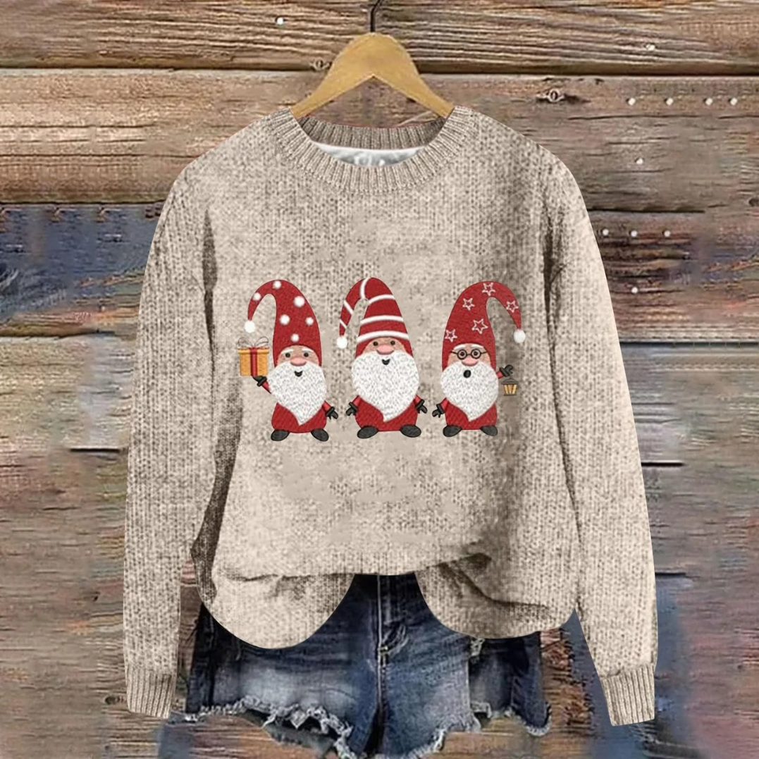 Noa | Feestelijke kersttrui met kerstman en cadeautas design