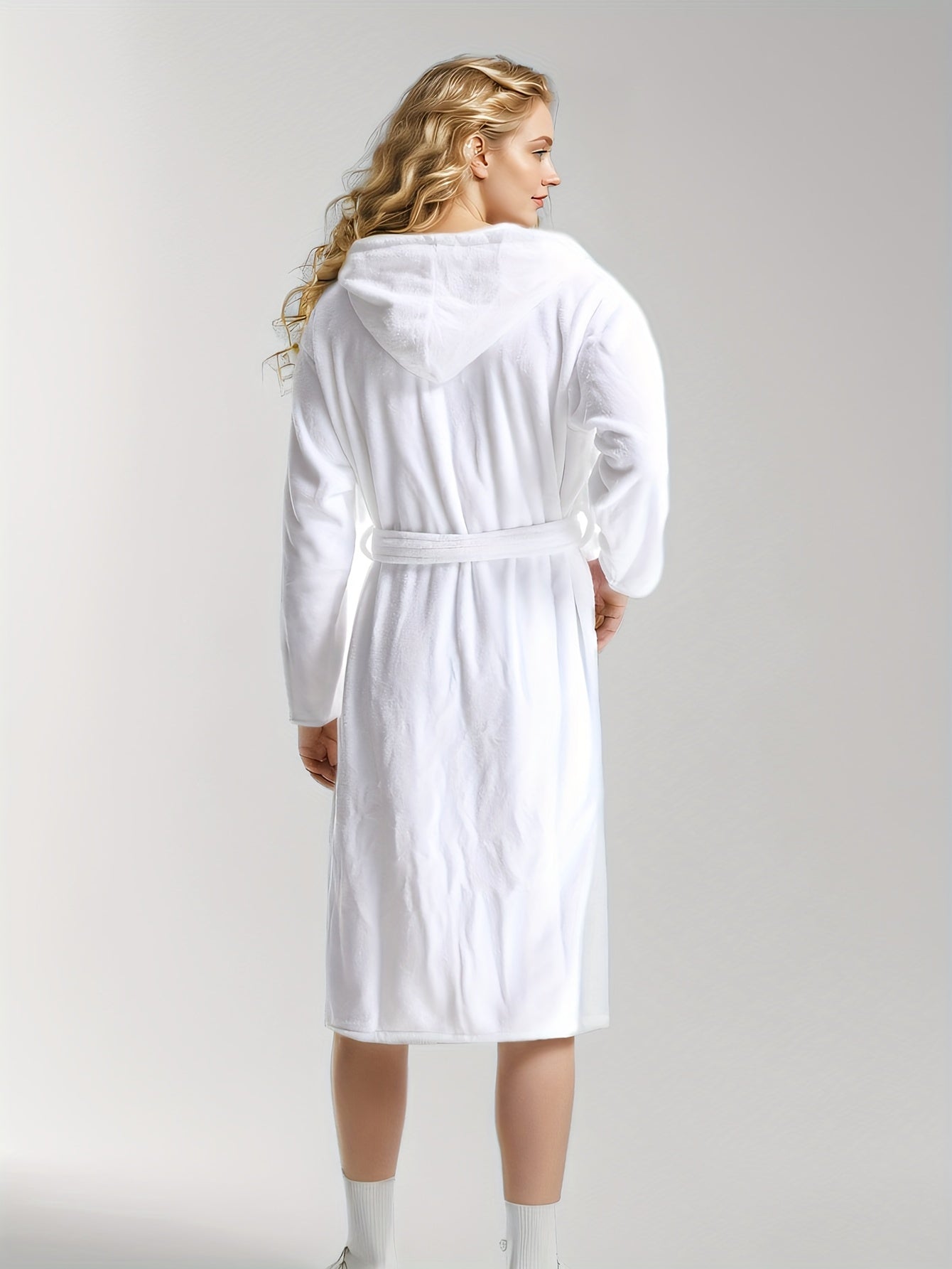 Stijlvolle en warme dames badjas van luxe katoenmix afbeelding 7