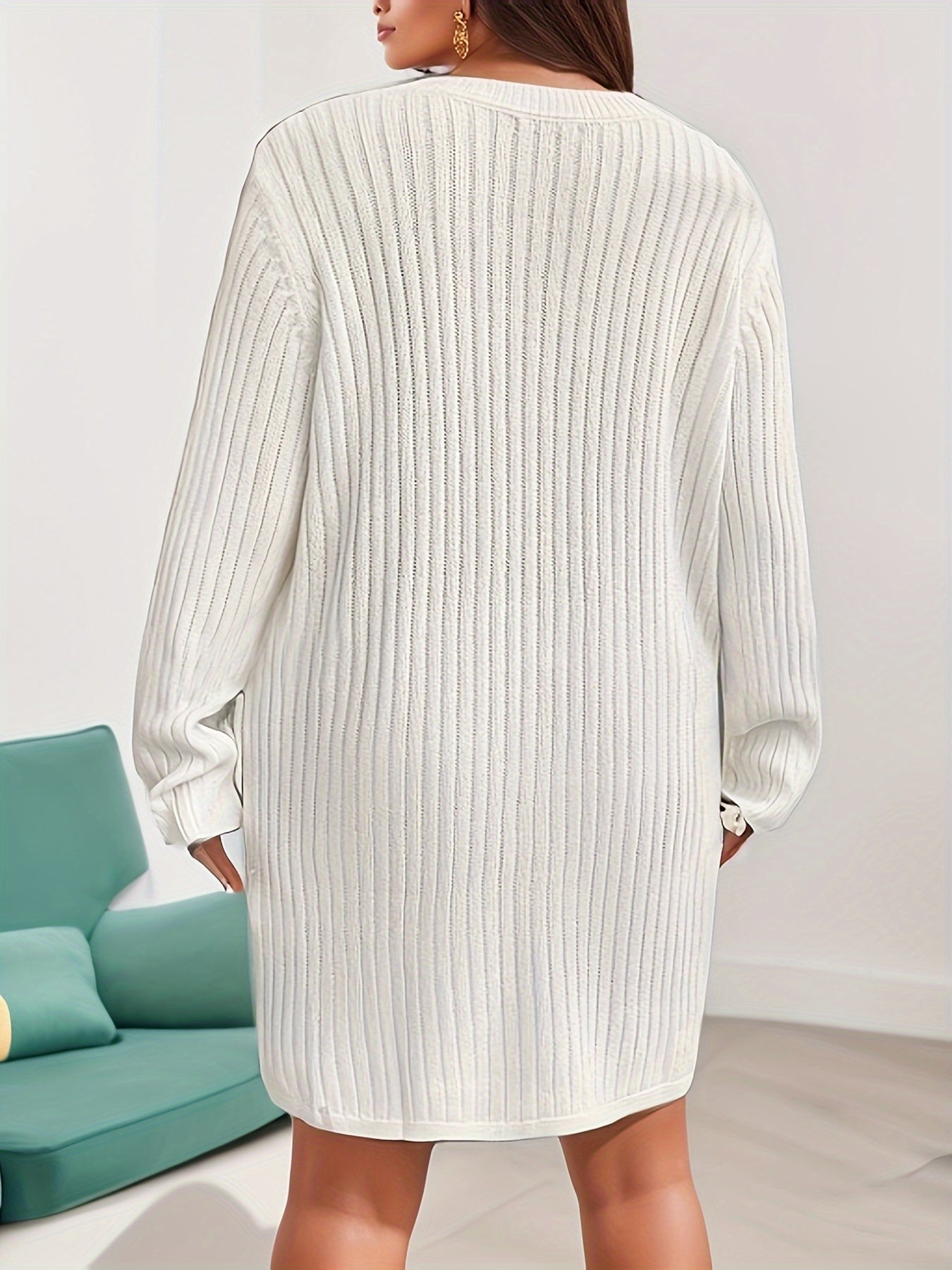 Kabelgebreide trui-jurk: stijlvol en comfortabel voor herfst en winter afbeelding 3