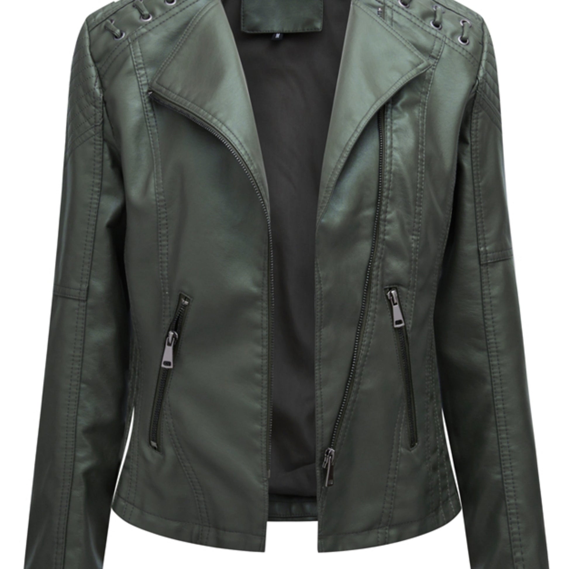 Stijlvolle waterbestendige PU leren ritsjas: perfect voor herfst en winter! Met luxe uitstraling en skinny fit voor een tijdloze look. Shop nu. afbeelding 17