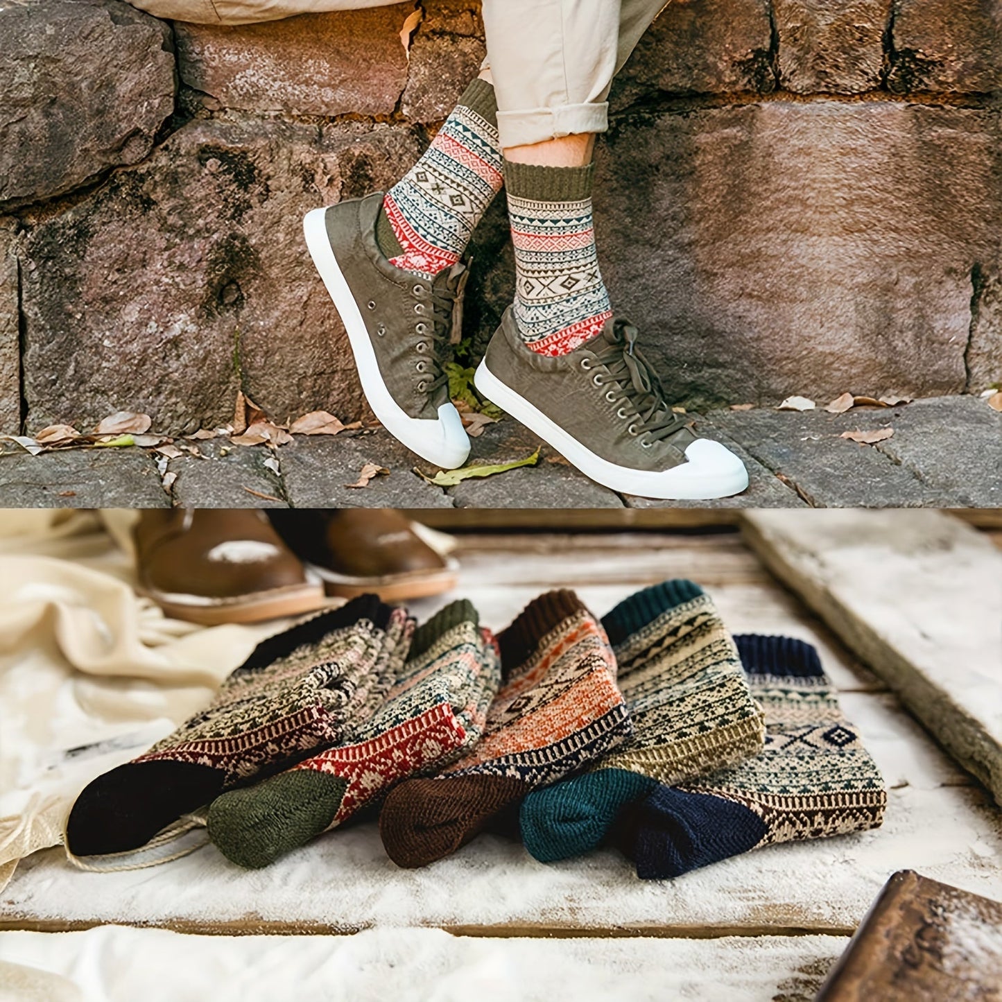 Koop nu: Set van 5 dikke dames sokken voor het ultieme comfort in stijl afbeelding 4