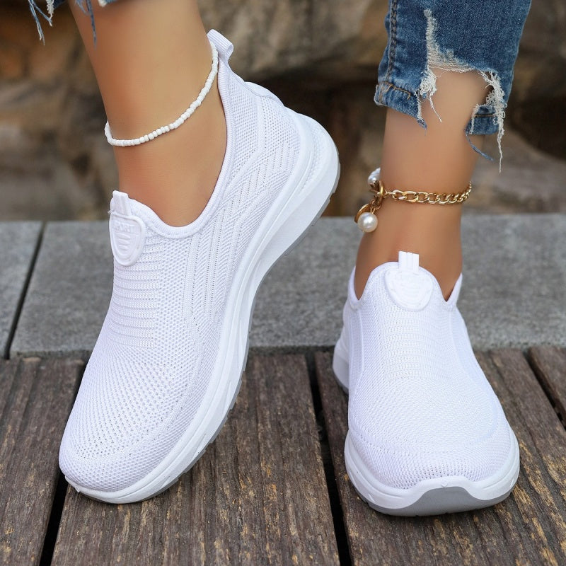 Casual mesh sneakers in effen kleur afbeelding 2