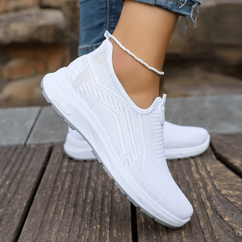 Casual mesh sneakers in effen kleur afbeelding 3