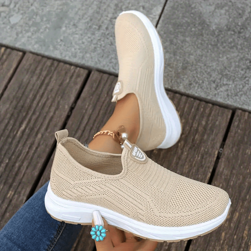 Casual mesh sneakers in effen kleur afbeelding 11