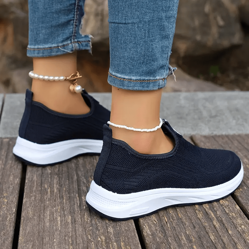 Casual mesh sneakers in effen kleur afbeelding 4