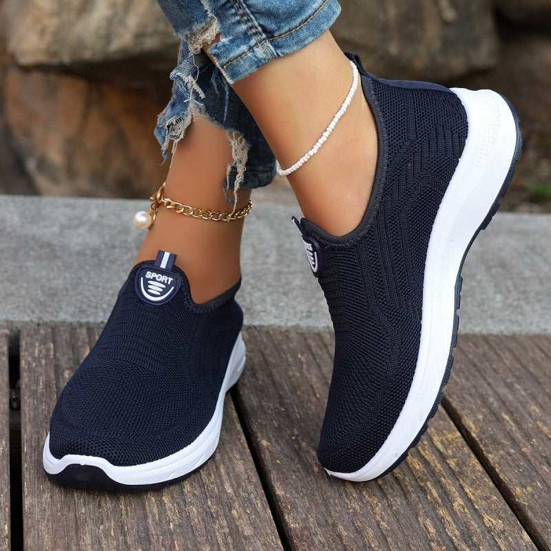 Casual mesh sneakers in effen kleur afbeelding 5