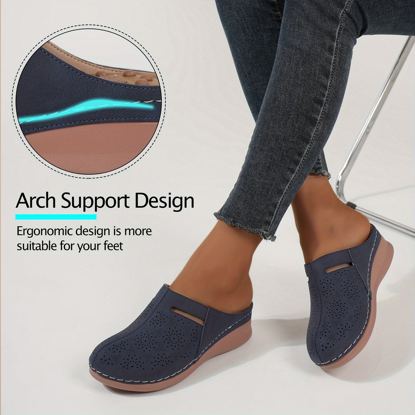 Dames instapsandalen met massage-inlegzolen afbeelding 6