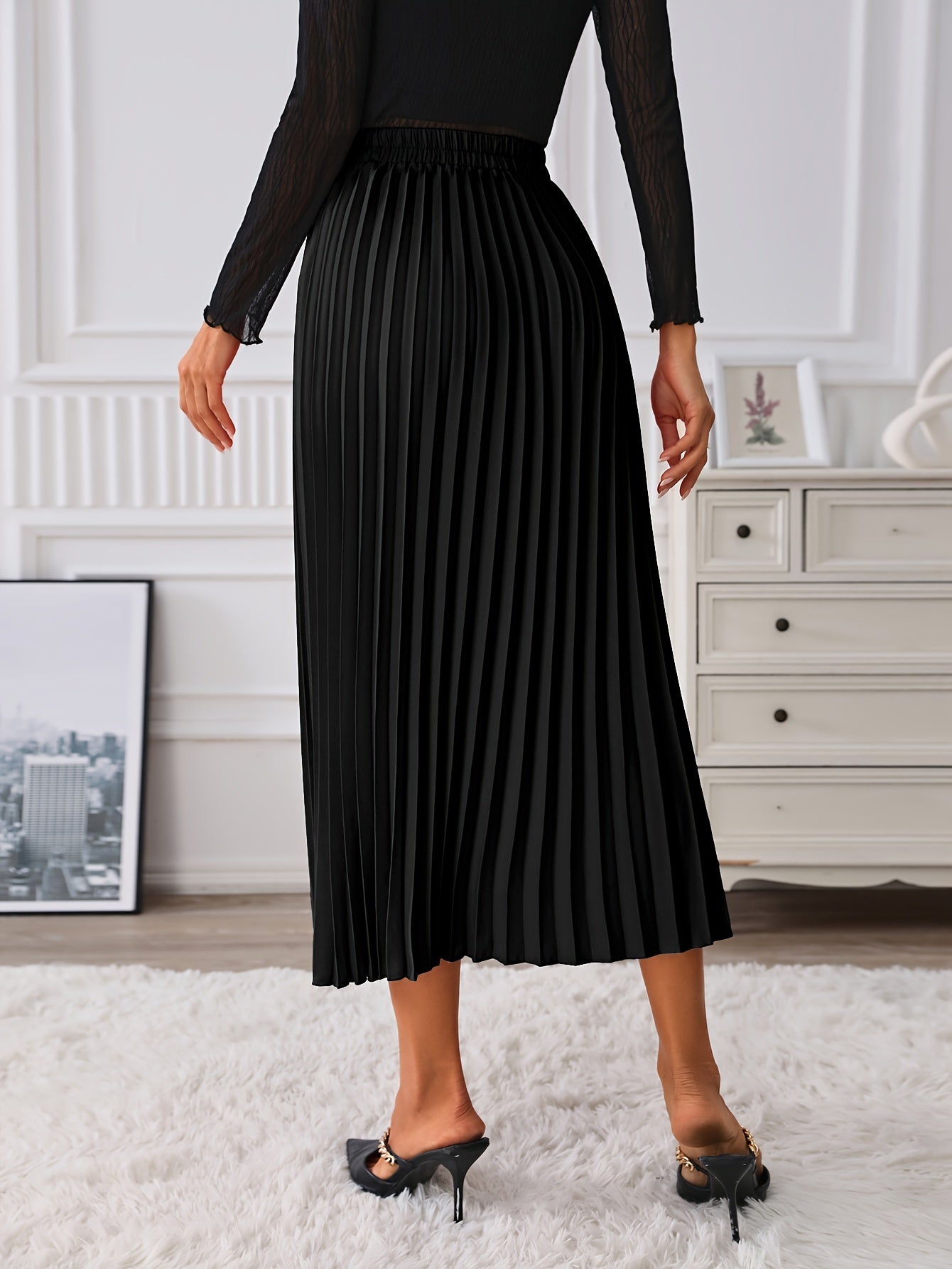Hoge Taille Rok met Kettingdetail | Verfijnde zomerstijl | Katoenmix afbeelding 5