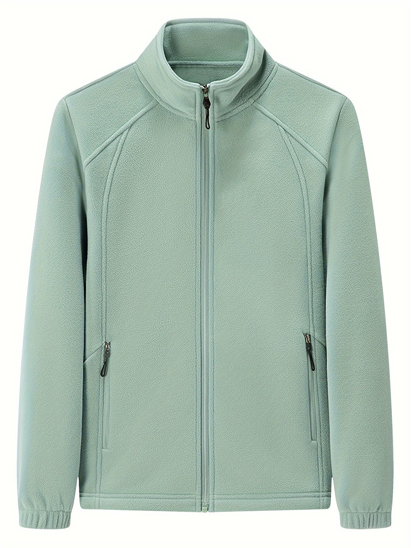 Pluche outdoor jas met staande kraag afbeelding 8