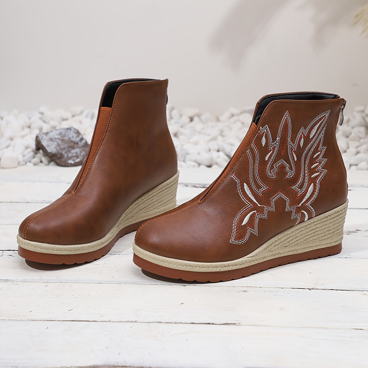 Dames enkellaarzen met sleehak van luxe synthetisch leer - stijlvol en comfortabel afbeelding 12