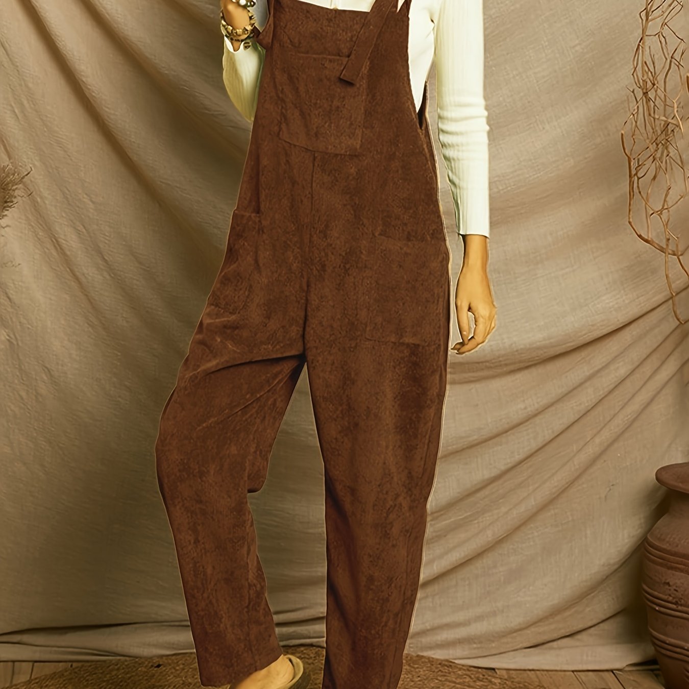 Ontdek de comfortabele corduroy overall jumpsuit - jouw stijlvolle en praktische keuze! afbeelding 18