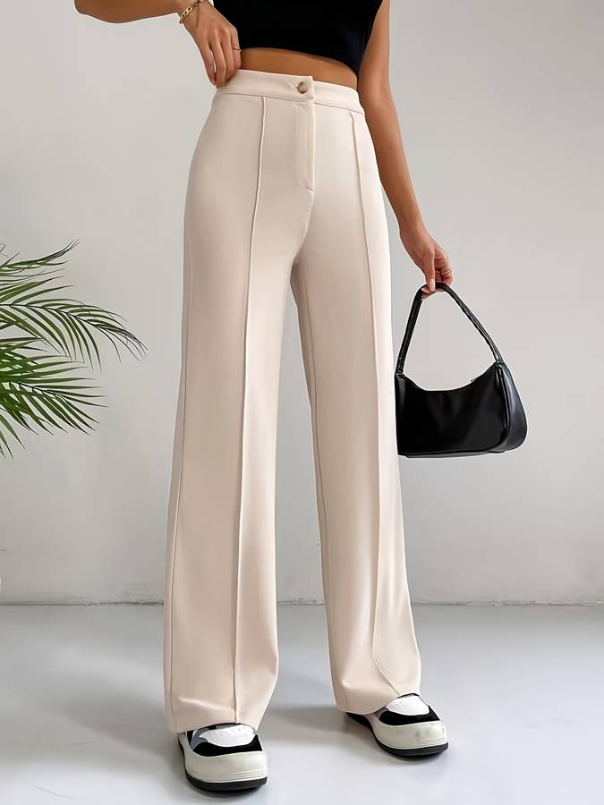 Lotte | Beige pantalon met hoge taille Farromode afbeelding 4