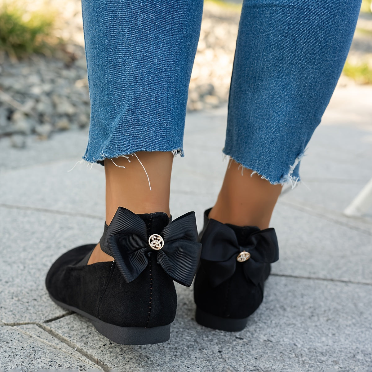 Chique zwarte fluwelen balletflats voor de herfst | Stijlvol en comfortabel afbeelding 4