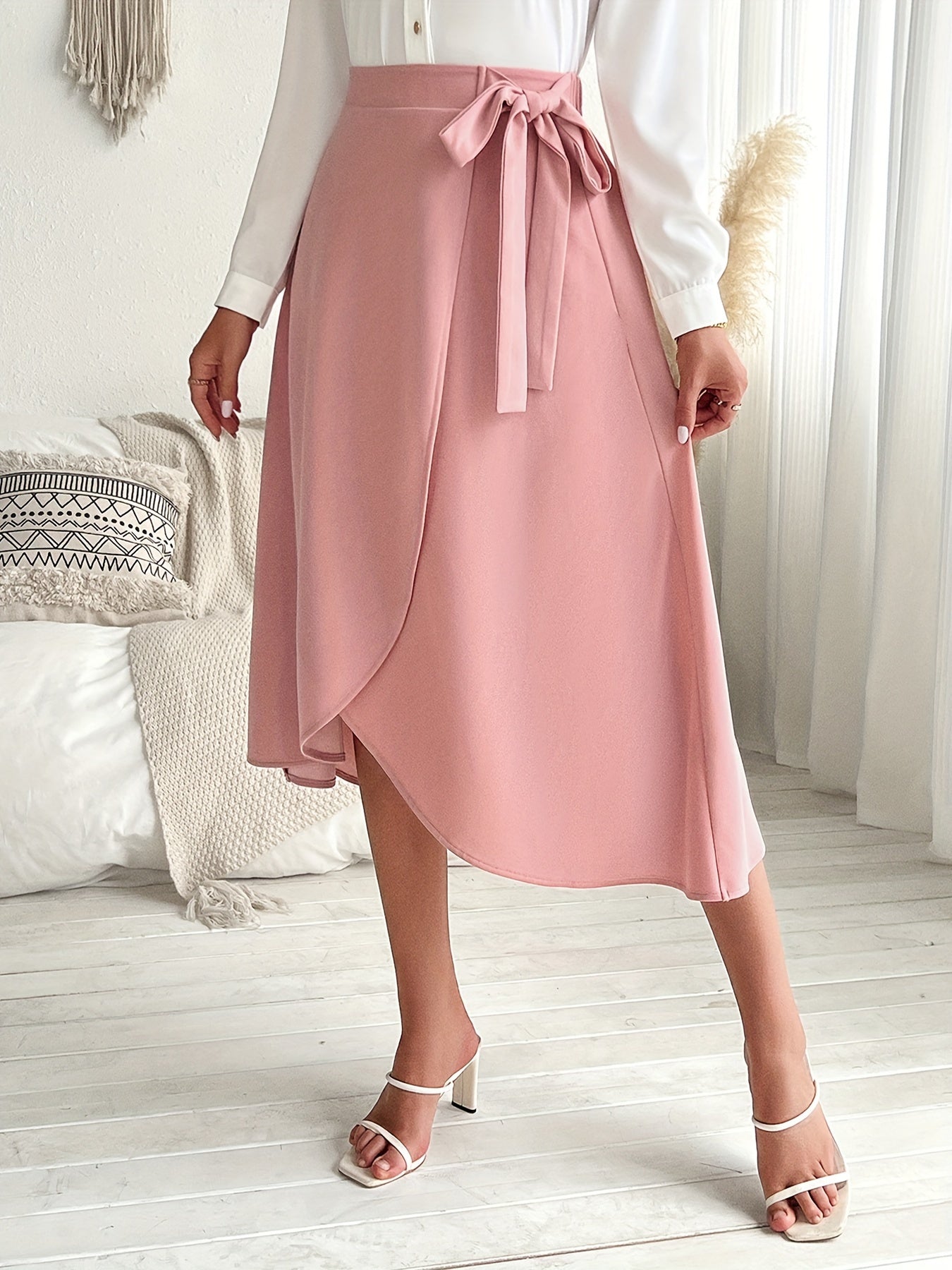 Trendy herfst/winter rok met gebreide stof en strikdetail - stijlvol en warm afbeelding 5