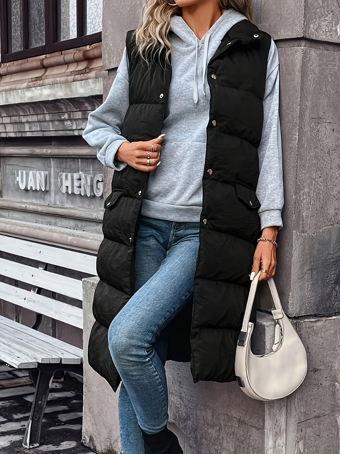 Stijlvolle gewatteerde bodywarmer van hoogwaardige katoenmix - warme en casual look afbeelding 2