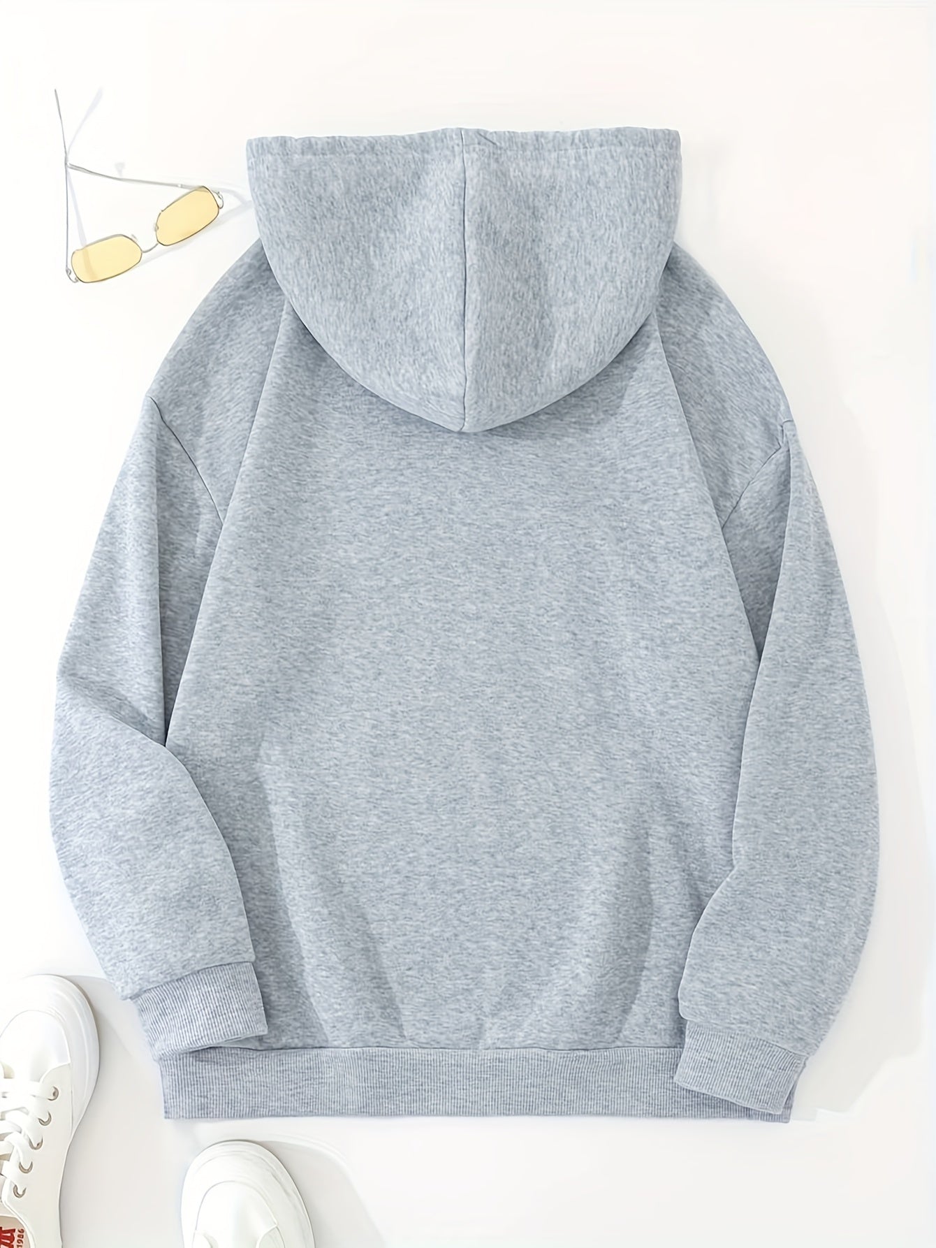 Stijlvolle letterprint dameshoodie | Comfortabele katoenmix | Herfst- en wintergarderobe																			 afbeelding 2