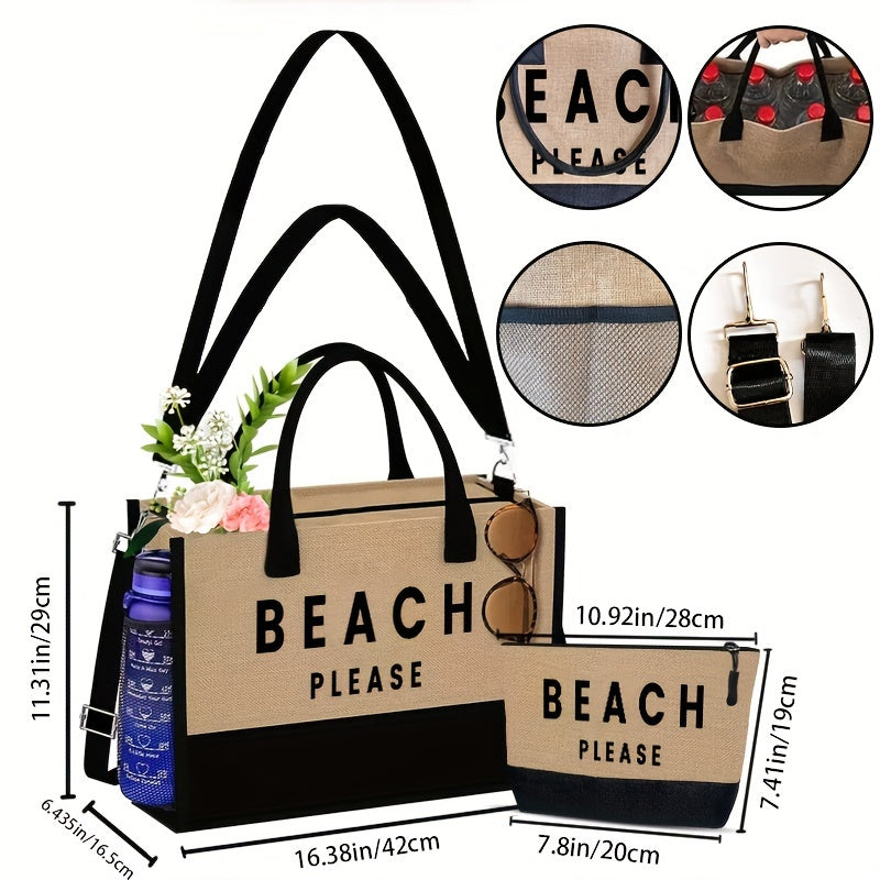 Luxe Strandsets: 2 Tassen met Etui voor Zomerse Dagen afbeelding 4