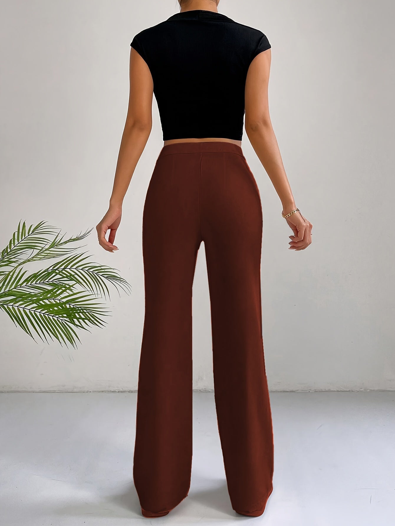 "Stijlvolle hoge taille broek van luxe katoenmix - Shop nu!" afbeelding 7