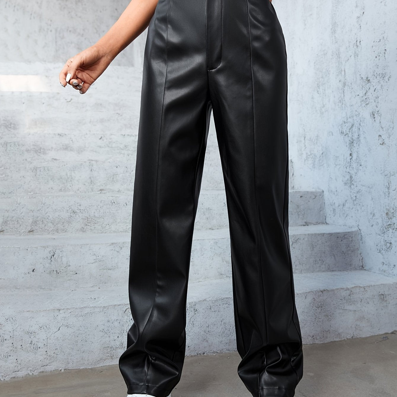 Luxe hoge taille leren broek ✓ Stylish & Duurzaam ✓ Perfect voor Herfst & Winter ✓ Koop Nu! afbeelding 5