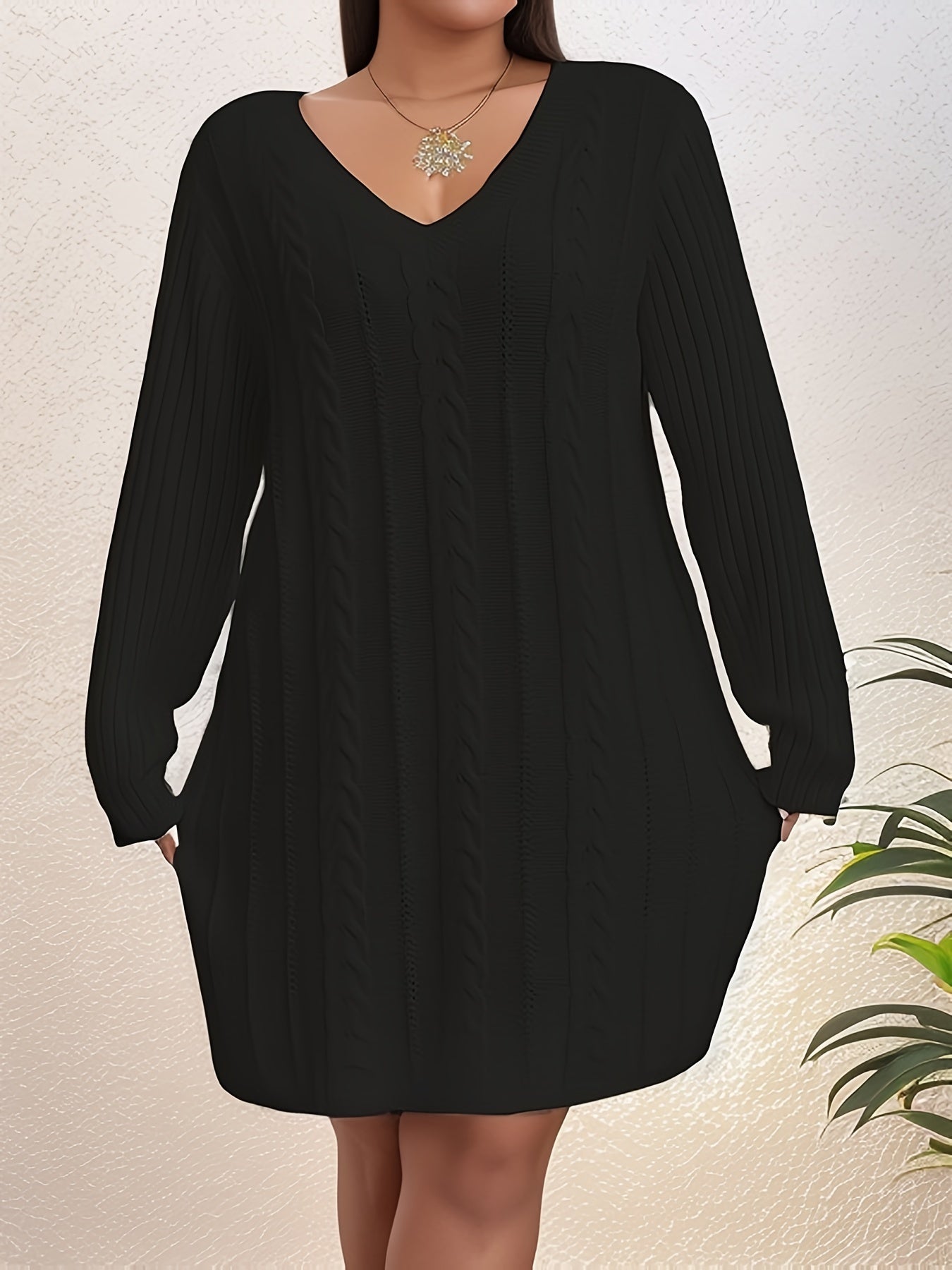 Kabelgebreide trui-jurk: stijlvol en comfortabel voor herfst en winter afbeelding 6