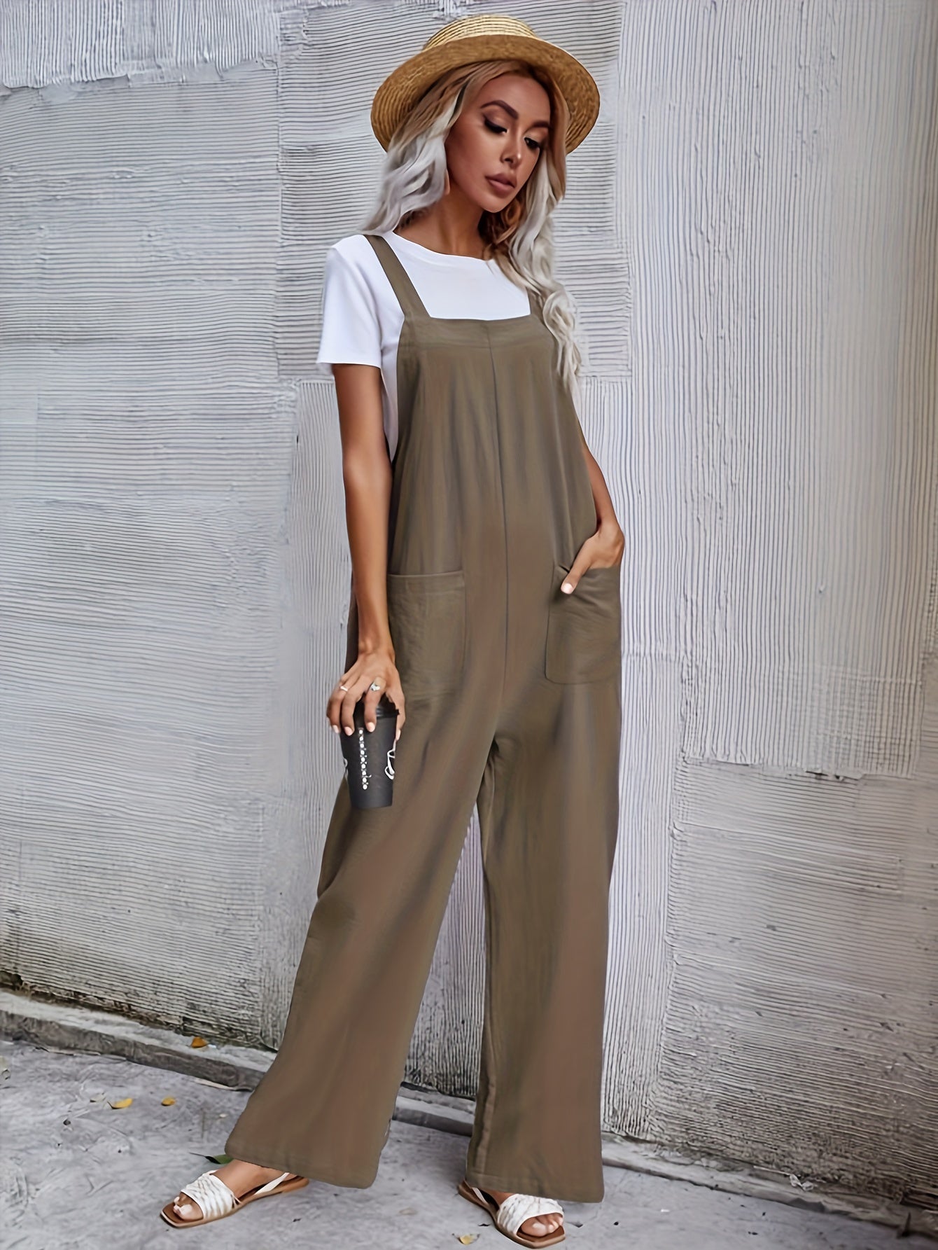 Comfortabele jumpsuit van 100% katoen: stijlvol en praktisch! Shop nu. afbeelding 4