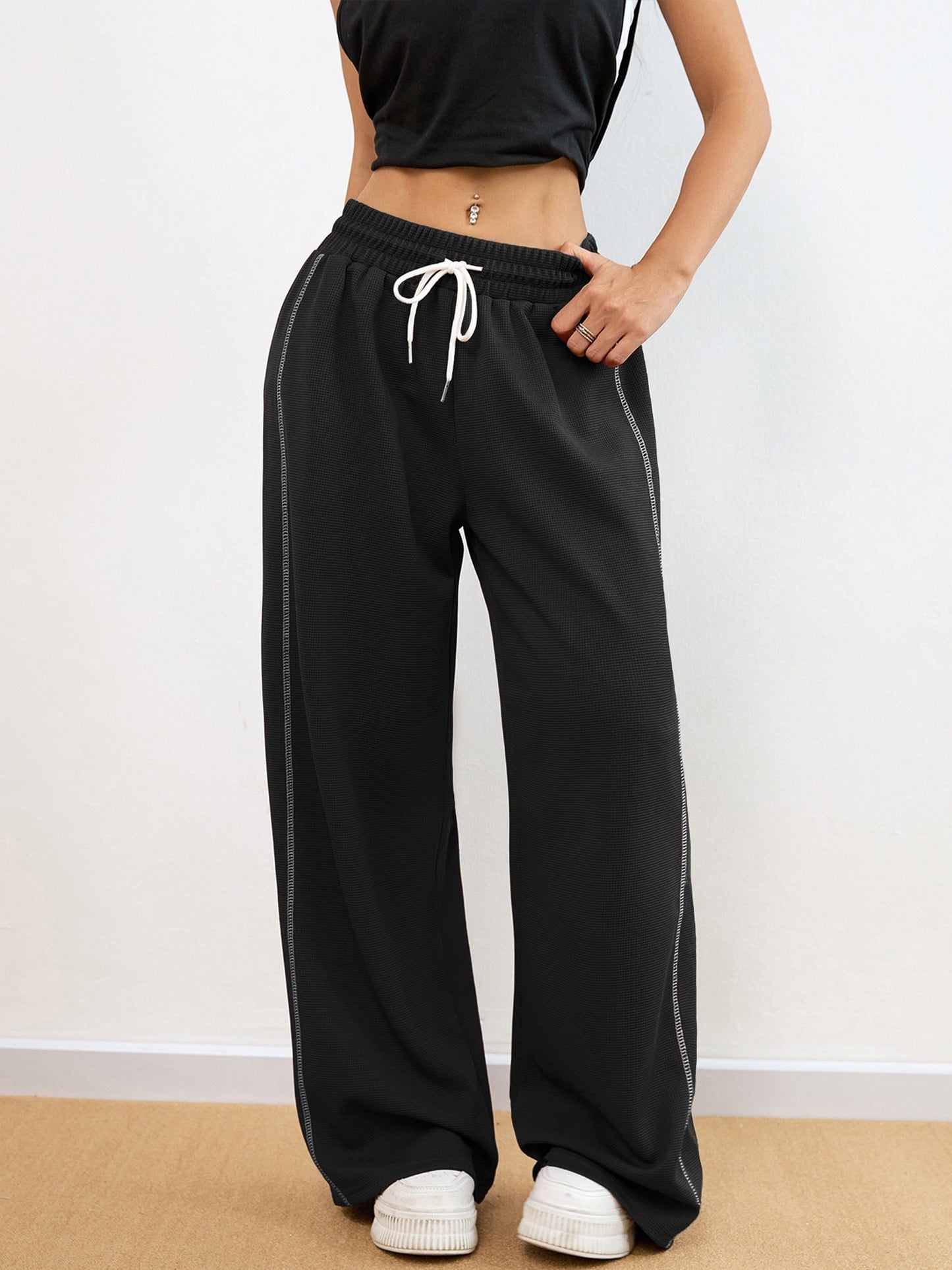 Stijlvolle dames joggingbroek met wafelpatroon - comfortabel en veelzijdig | Nu shoppen! afbeelding 8