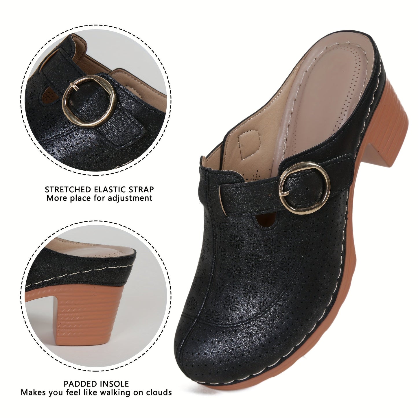 Stijlvolle damesmuiltjes met platform en dikke hakken: comfortabel en veelzijdig - Shop nu! afbeelding 6