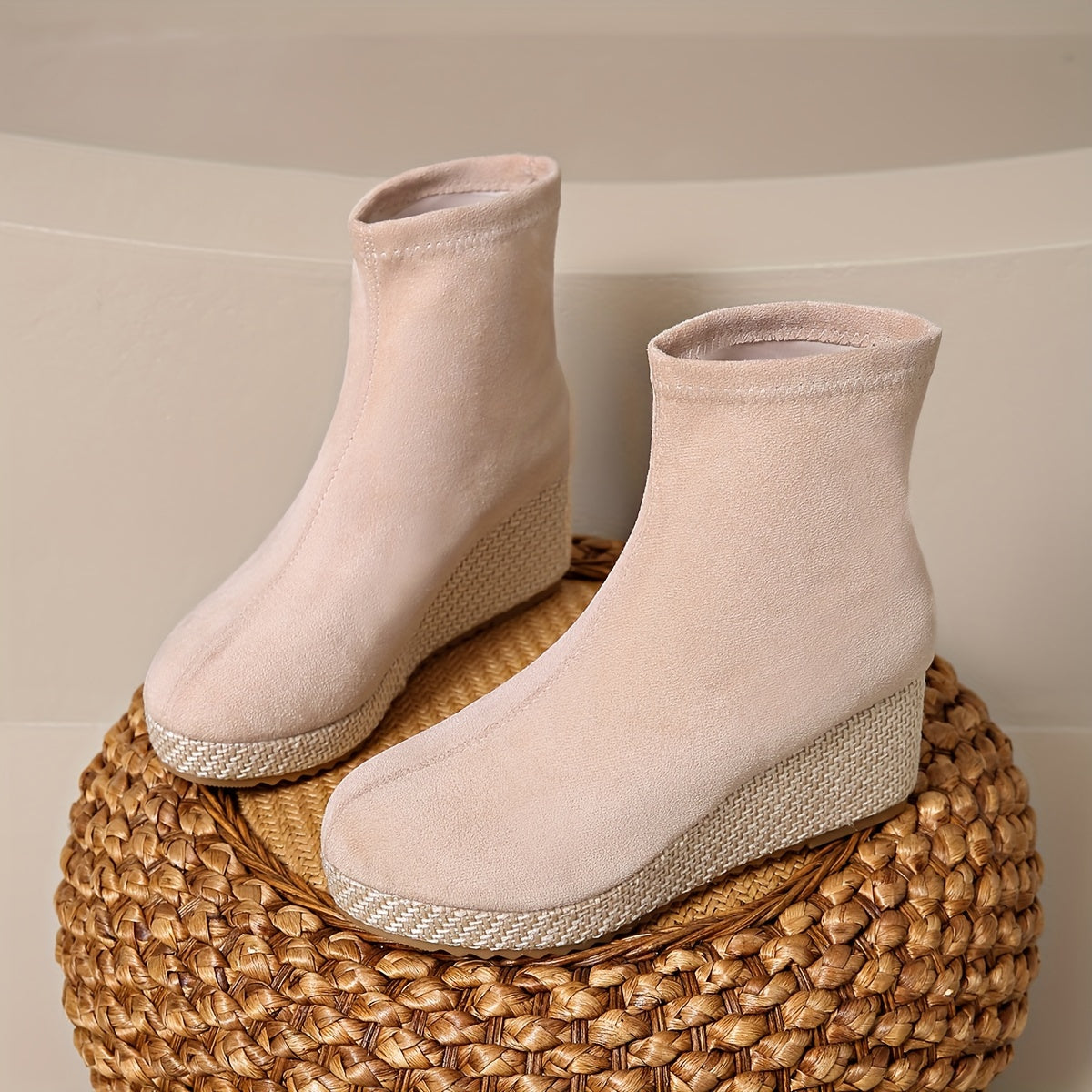 Stijlvolle dames wedge-booties voor elke gelegenheid | Comfort en veelzijdigheid | Slip-on ontwerp | Lage platformhak afbeelding 12