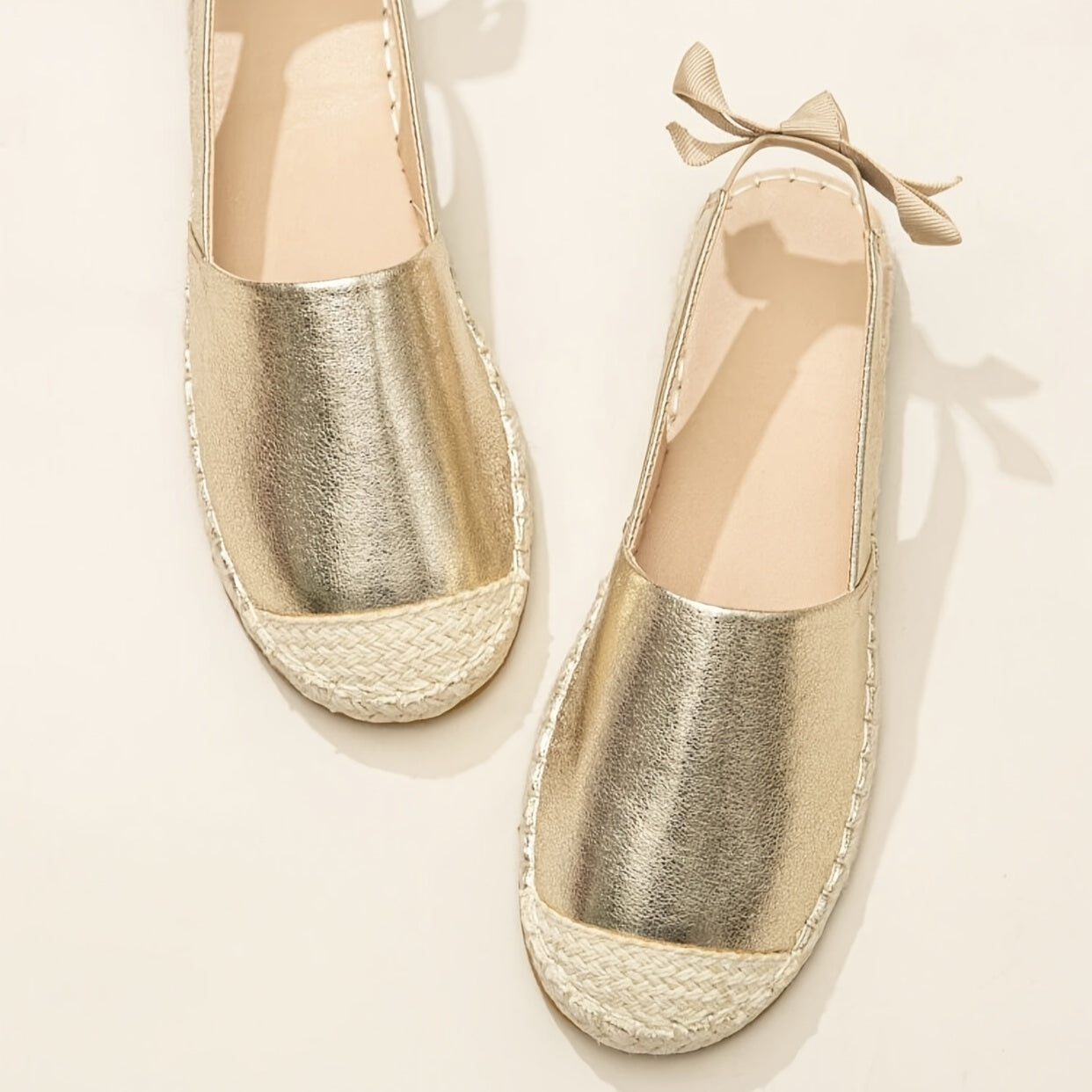 Gouden espadrilles met elastische slingback - Luxe, comfort en elegantie | Perfect voor alle seizoenen afbeelding 4