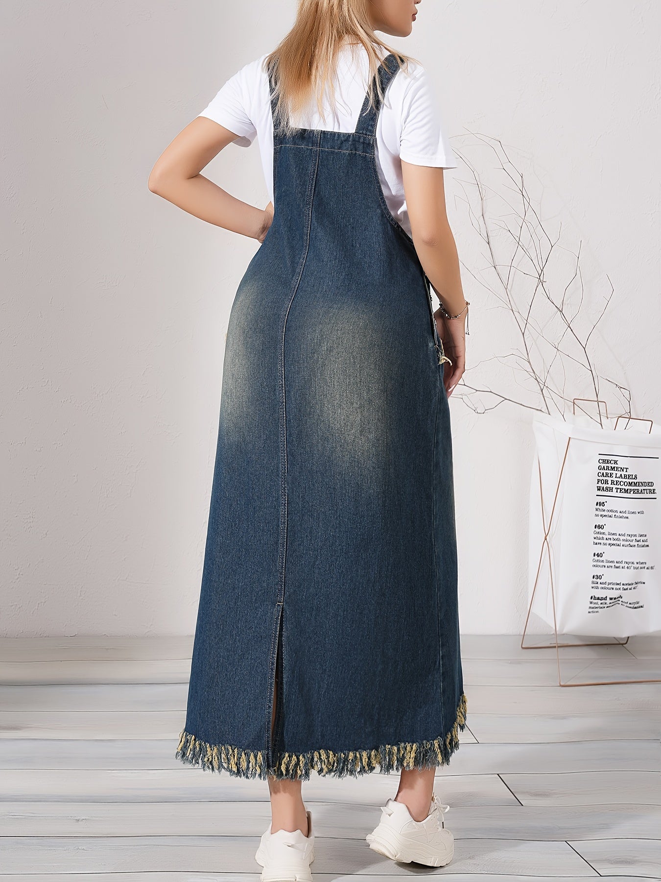 Stoere en veelzijdige denim maxi-jurk | Shop nu voor een tijdloze look! afbeelding 8