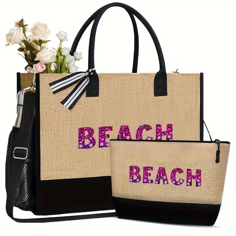 Luxe Strandsets: 2 Tassen met Etui voor Zomerse Dagen afbeelding 14