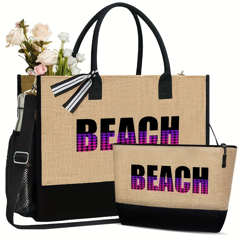 Luxe Strandsets: 2 Tassen met Etui voor Zomerse Dagen afbeelding 13